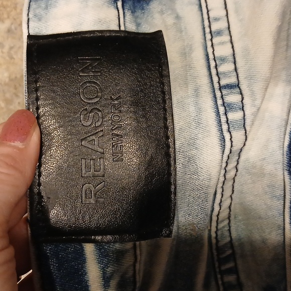 {Reason} premium denim Biker Straight Leg Acid Wash mens 36 NWOT - Picture 8 of 8